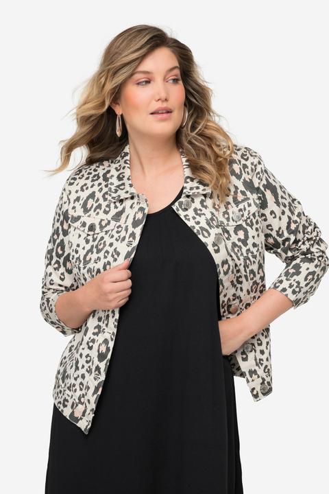 Produktbild Miamoda Jeansjacke, Leo-Muster, Hemdkragen, Langarm (56)