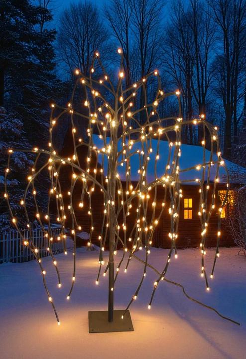 Immagine prodotto GuGus LED Weidenbaum Outdoor mit 420 LED Höhe 150cm Farbe: Braun Warm weisses Licht