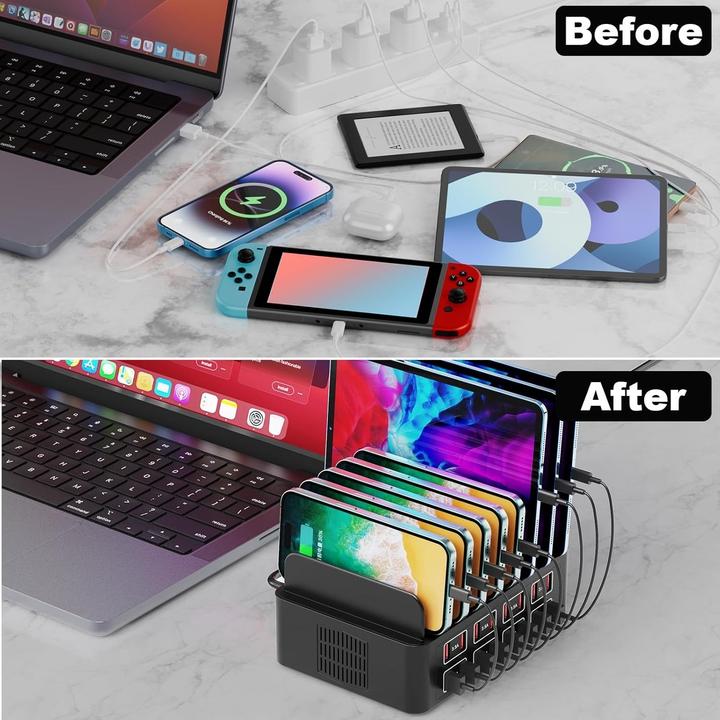 Produktbild PhoneLook USB-Ladegerät 150W/35A mit 16 Ports Schnelles Multi-Geräte-Ladegerät für iPad, Tablets und Smartphon (150 W, 16 Ports)