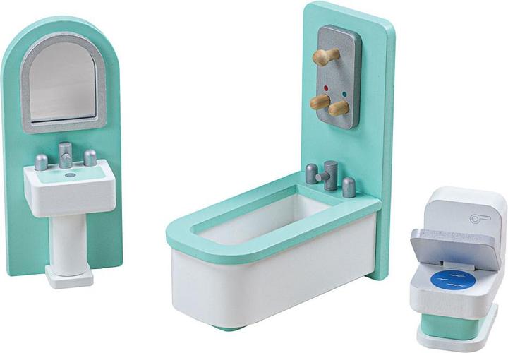 Bigjigs Tidlo Meubles en bois pour maison de poupées Salle de bain, 3 pièces.