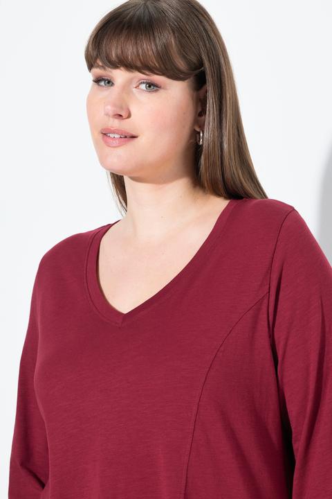 Produktbild Ulla Popken Shirt, Zipfelsaum, V-Ausschnitt, 3/4-Arm (42, 44)