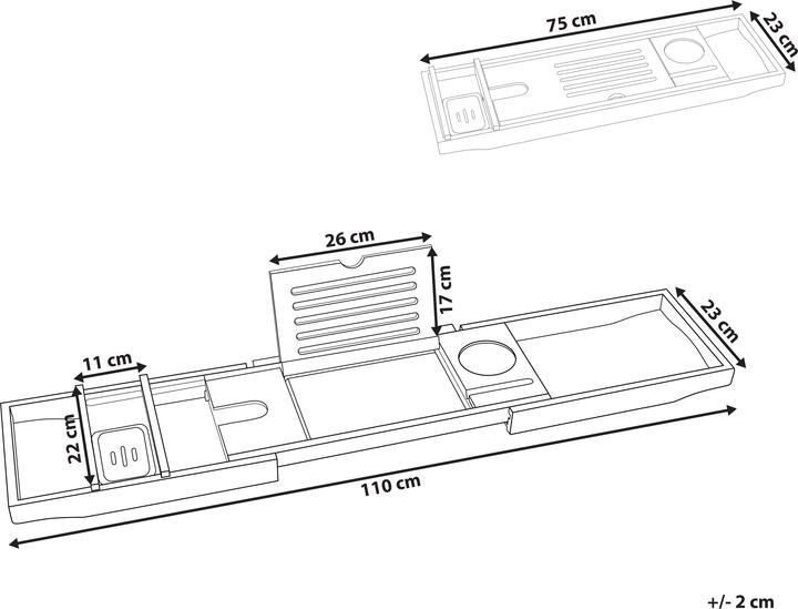 Nutritional values and ingredients Beliani Lowes (23 x 75 x 5 cm)