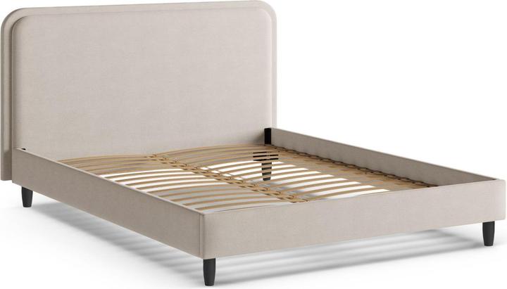 Actual product image Micadoni Storage Bed With Headboard, "Aveline", Light Beige, 214x175x117 Made in Europe (160 x 200 cm)