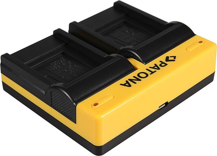 Actual product image Patona Dual charger for Casio Panasonic CGA-S007E Exilim EXZ150 EX-Z150 EXZ155 EX-Z155 incl. Micro- (Camera battery charger)