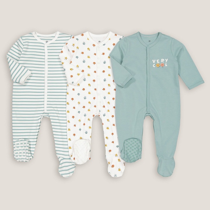 Actual product image La Redoute Collections Cotton 3-Pack Romper (74)