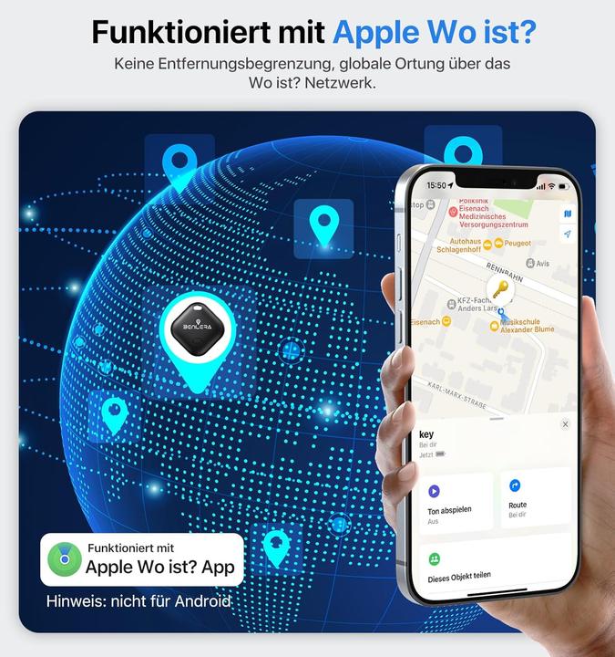 Produktbild Benlera Smart Tag Schlüsselfinder im 4er-Pack für iOS (iOS)