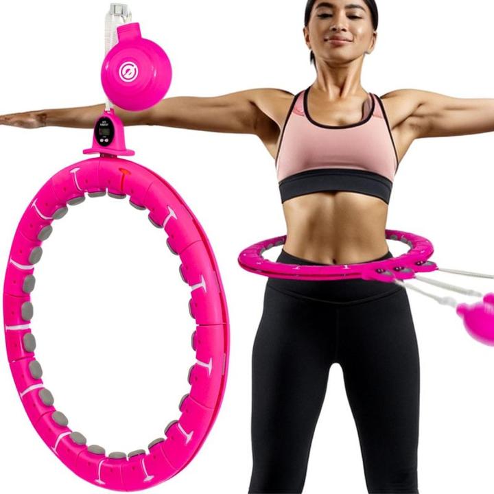Enero Fit Hula Hop Z Masażerem Obciążeniem I Licznikiem Fuksja (880 g)