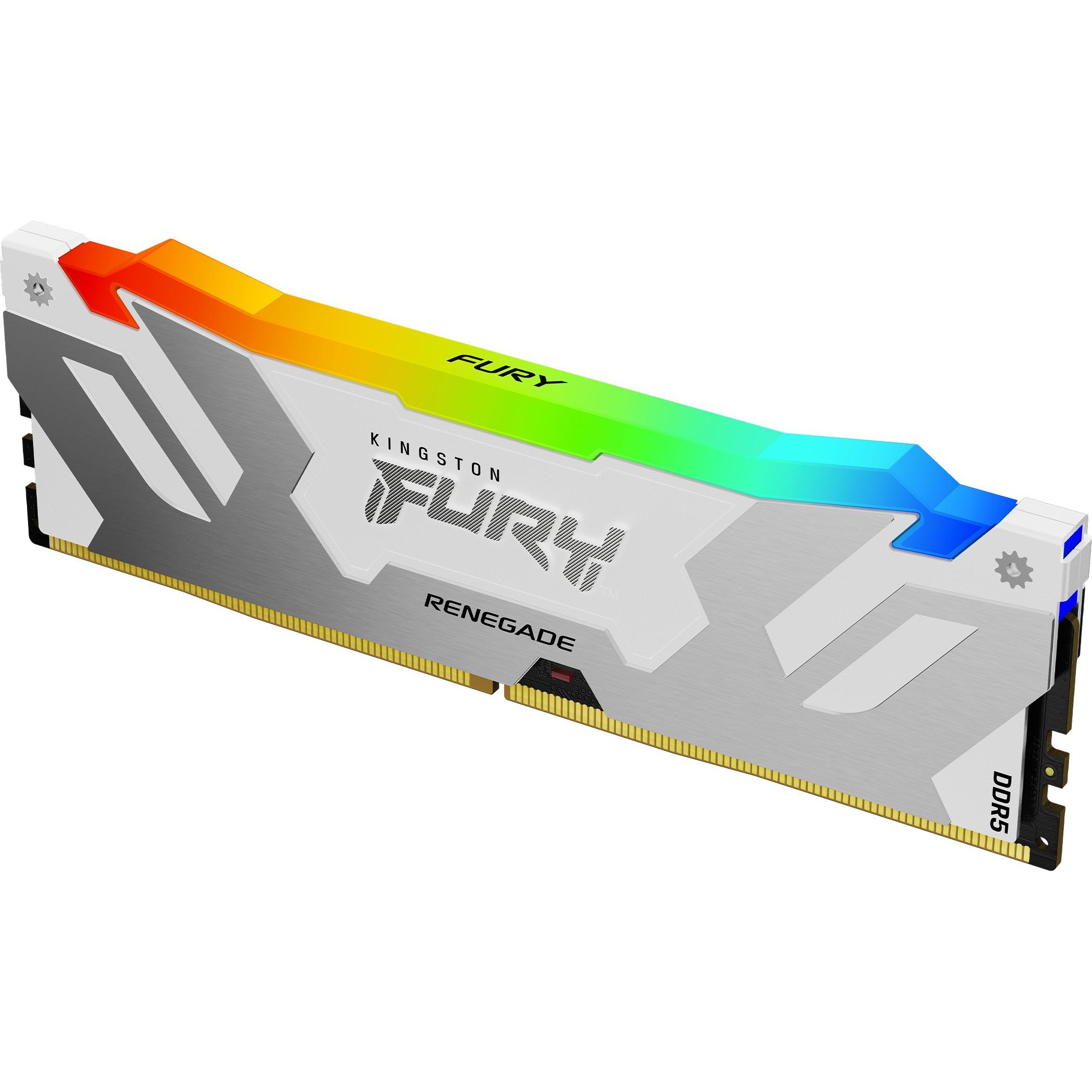 Thumbnail - Kingston D5 16GB 6800-36 Renegade RGB wh KFY XMP (1 x 16GB, 6800 MHz, DDR5-RAM, DIMM), RAM, Weiss