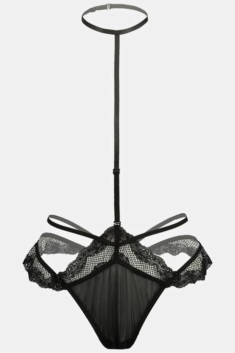 Immagine prodotto Ulla Popken String mit abnehmbarem Choker, Spitze, transparent (60)