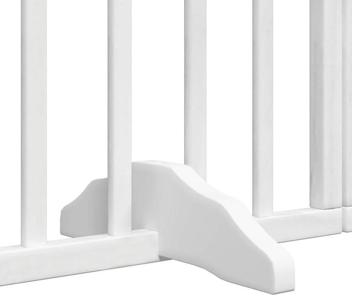 Produktbild vidaXL Hundetor mit Tür Faltbar Hundegitter Schutzgitter Weiss 6-tlg. Pappelholz (30 cm)