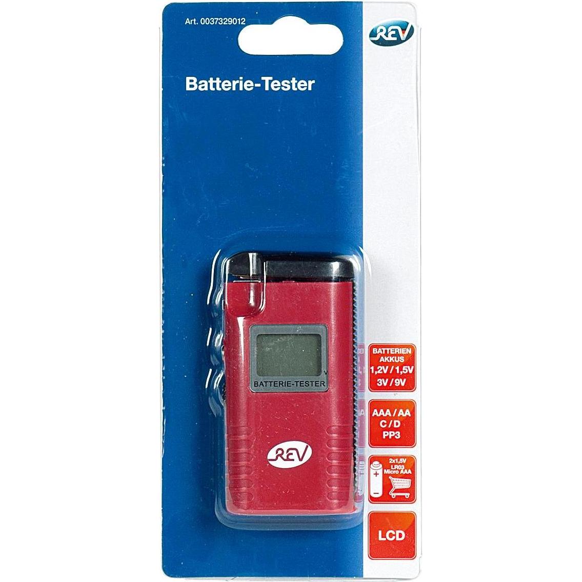 REV LCD Batterie Tester 1,2V-9V, Batterie Zubehör, Rot