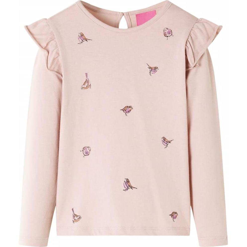 VidaXL, Jungen, Shirt, Kinder-Langarmshirt Rosa 92,Material: 100 % Baumwolle,Farbe, Rosa, (92)