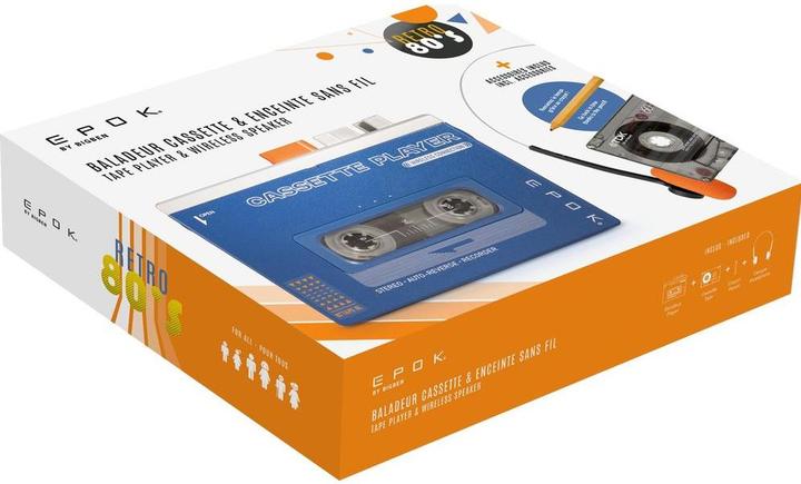 Produktbild Bigben Tragbarer Kassettenspieler mit Bluetooth (inkl. Bleistift und C60 Kassette)