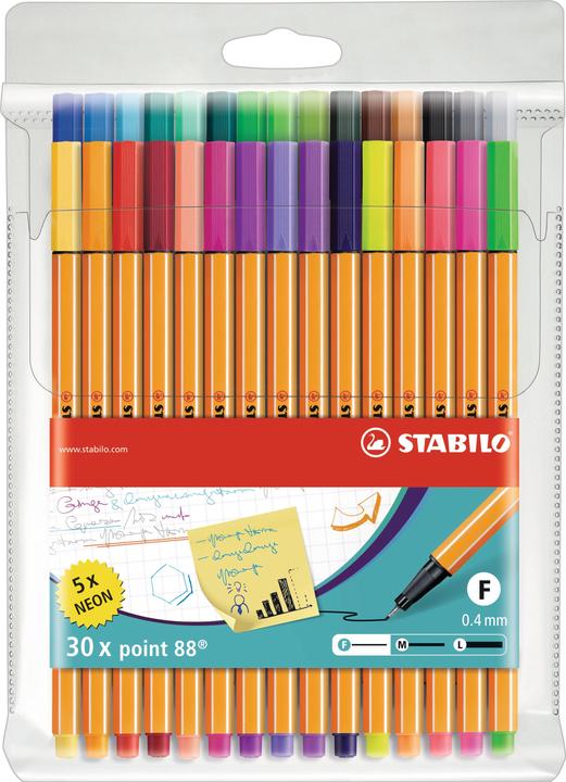 STABILO point 88 Fineliner (Mehrfarbig, 1x)