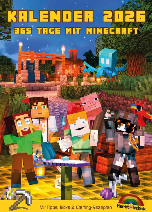 Produktbild Kalender 2026 - 365 Tage mit Minecraft inklusive Tipps, Tricks & Crafting Rezepten im DIN A4 (A4)