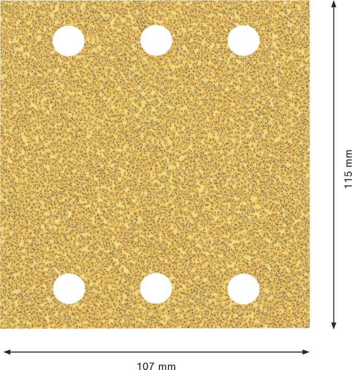 Produktbild Bosch Professional Zubehör EXPERT C470 Schleifpapier mit 6 Löchern für Schwingschleifer, 115 x 107 mm, G 40, 10-tlg. (40)