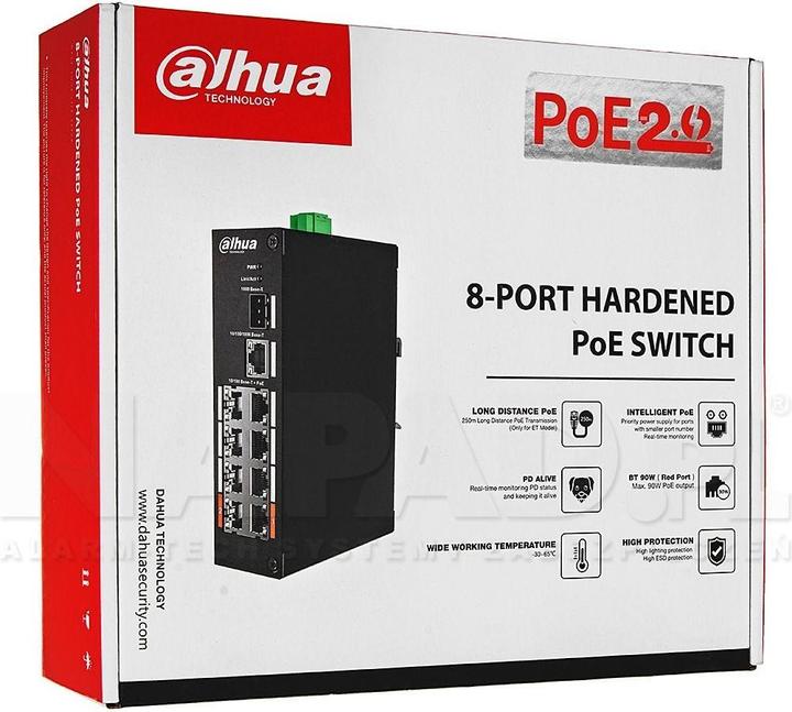 Actual product image Dahua INDUSTRIE-SCHALTER PFS3110-8ET-96-V2 (9 Ports)