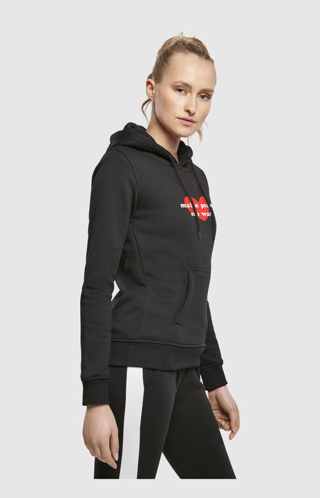 Produktbild Merchcode Ladies Peace - Red Heart Black Hoody - 161485 (L)