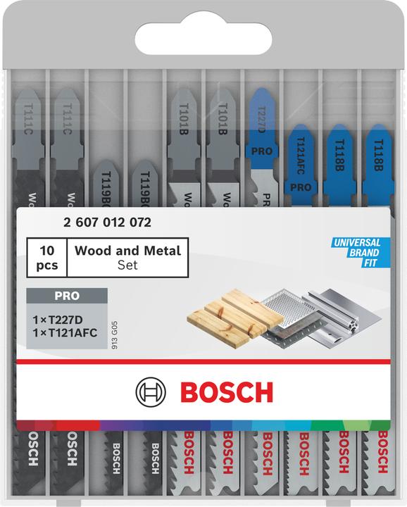 Actual product image Bosch Professional Stichsägeblatt Set Wood and Metal Advanced, 10-tlg.