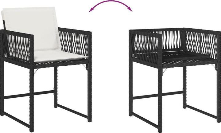 Produktbild vidaXL Gartenmöbel Essgruppe Gartengarnitur Sitzgruppe 9tlg. Schwarz Poly Rattan