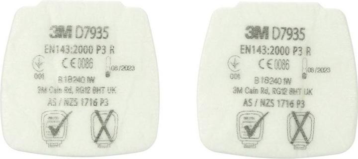 Produktbild 3M Feinstaubvliesfilter D7935 EN143:2000/A1:2006 P3R passend für Serie Secure Click (P3R D, 1 x)