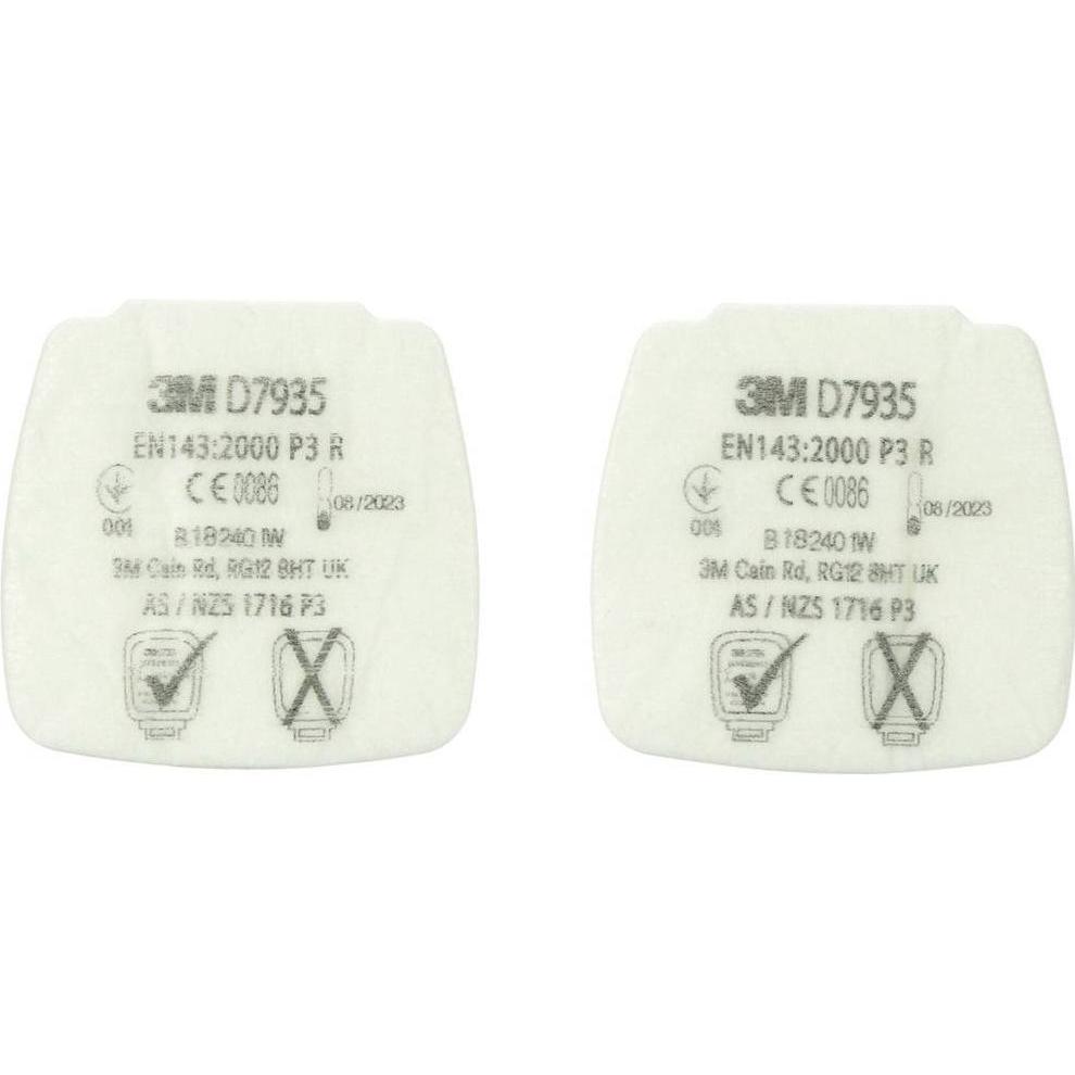 3M, Atemschutzmaske, Feinstaubvliesfilter D7935 EN143:2000/A1:2006 P3R passend für Serie Secure Click (P3R D, 1 x)