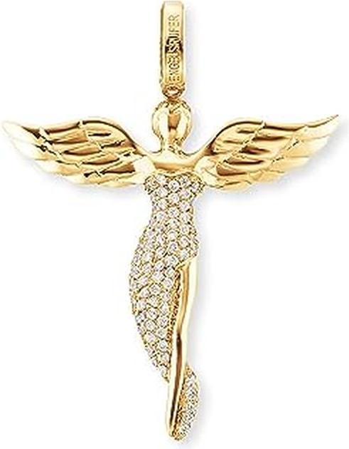 Immagine prodotto Engelsrufer Pendente Angel placcato oro con zirconi ERP-ANGEL-G - Lunghezza: 2,6 cm (L) (Argento 925 con placcatura in oro giallo 18 carati)