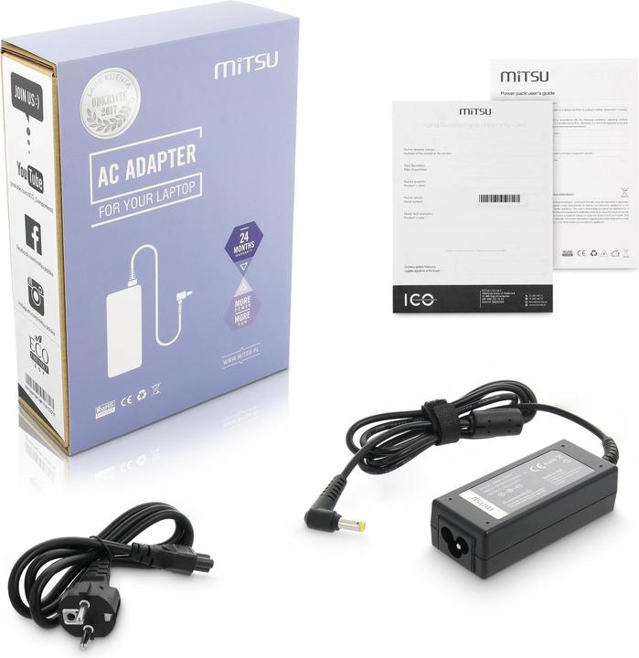 Actual product image Mitsu notebook charger 19v 2.37a 5.5x1.7 - acer (45 W)