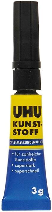 Produktbild UHU Spezialsekundenkleber Kunststoff, Glasklarer Einkomponenten-Klebstoff für Kunststoffe, Tube, 3 g (15 g)
