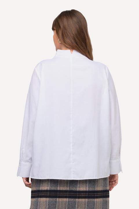 Produktbild Ulla Popken Bluse, Oxford-Gewebe, Kelchkragen, Langarm (62)