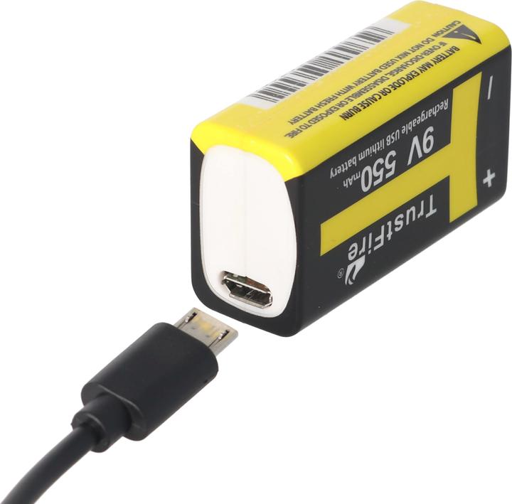 Produktbild Trustfire 9V-Block mit USB Ladefunktion (1 Stk., 9V Block, 550 mAh)