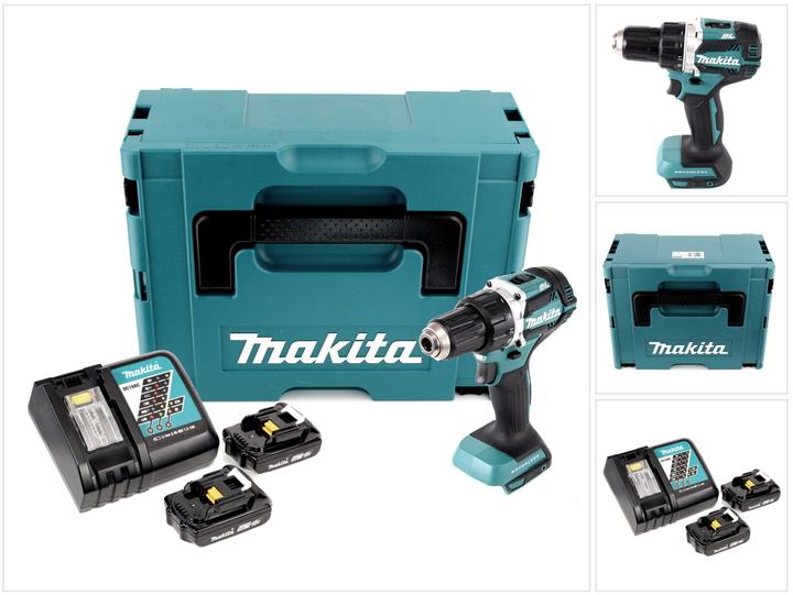 Actual product image Makita DDF 484 RAJ cordless drill driver 18 V 54 Nm Brushless + 2x battery 2.0 Ah + charger + Makpac