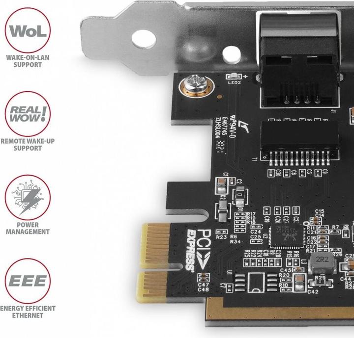 Actual product image Axagon PCEE-GRF PCI Express Gigabit Ethernet Realtek 8111F + LP (Mini PCI Express)