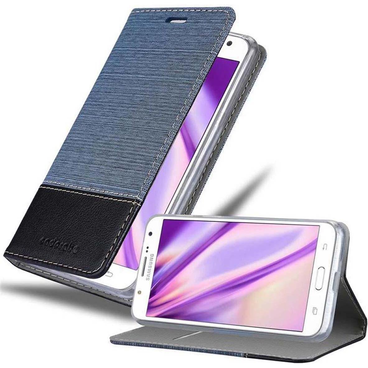 Cadorabo Book Jeans Optik Cover (Samsung Galaxy J7), Smartphone Hülle, Blau