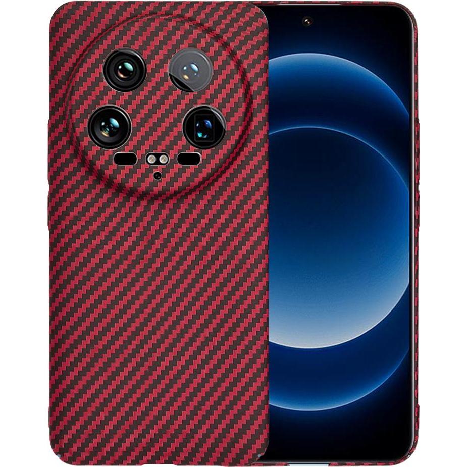 Techsuit - Carbonite FiberShell - Xiaomi 14 Ultra - Red (Xiaomi 14 Ultra), Cover smartphone, Rosso