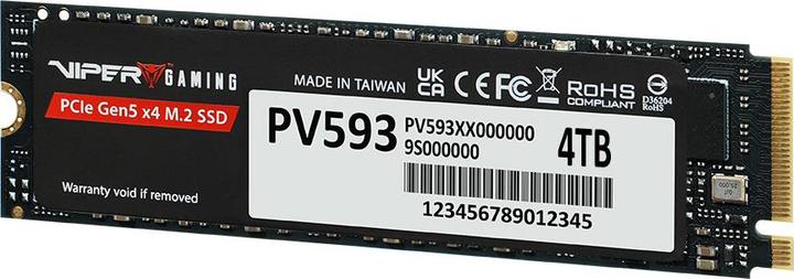 Actual product image Patriot PV593P4TBM28HPV593, VIPER 4TB M.2 2280PCIE Gen5 x4SSD (4000 GB, M.2, M.2 2280)