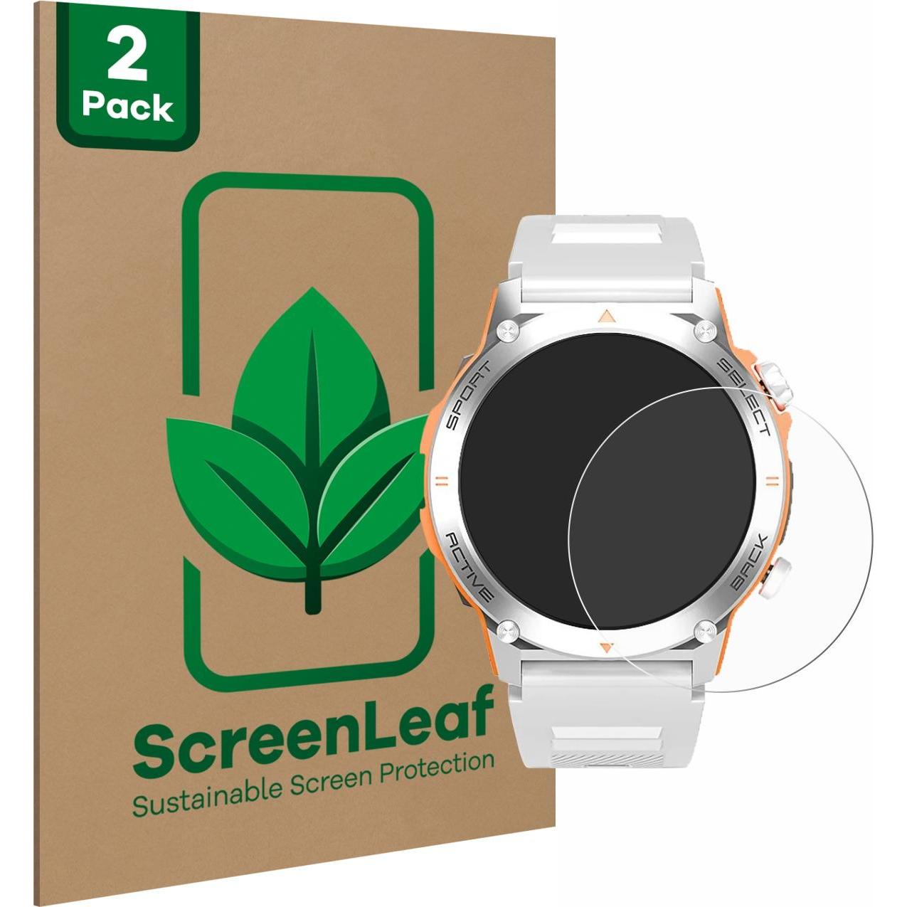ScreenLeaf Schutzfolie nachhaltiger Displayschutz Displayschutzfolie Folie Klar Transparent, Smartwatch Schutzfolie, Tra...