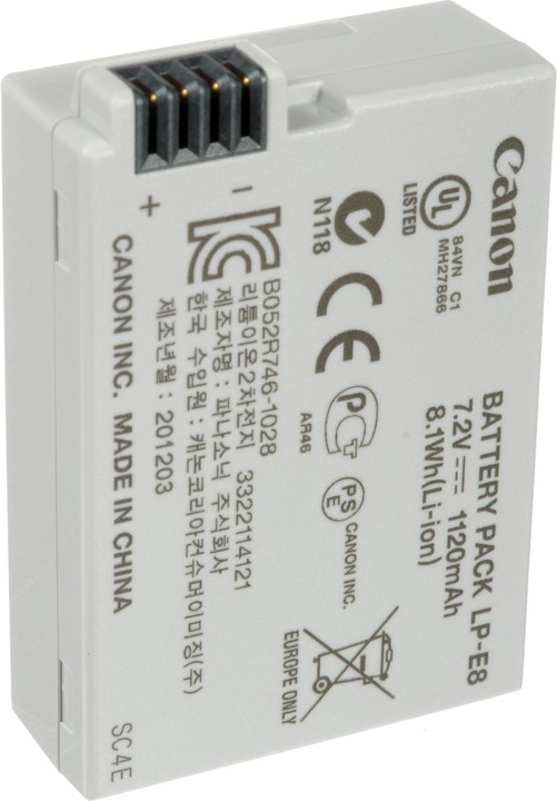 Actual product image Canon LP-E8 battery for EOS 550D (Rechargeable battery)