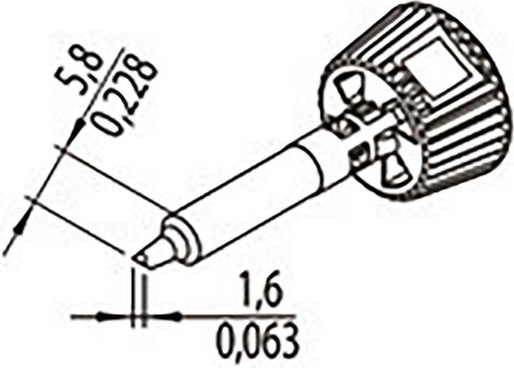 Actual product image 0142CDLF16A/SB Soldering tip Tip size 1.60 mm Contents 1 pc. (Soldering bit)