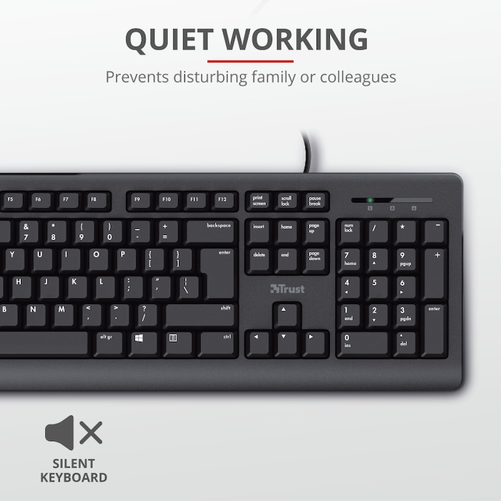Image du produit Trust Primo Clavier USB QWERTY US Anglais Noir (US, Filaire)