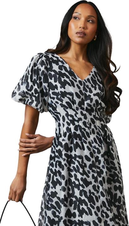 Actual product image Principles Womens/Ladies Animal Print Pleated Puffed Midi Dress (40)