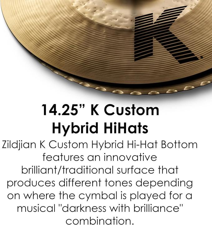 Actual product image Zildjian K Custom Hybrid Hi Hat Pair (14.02", Drum set)