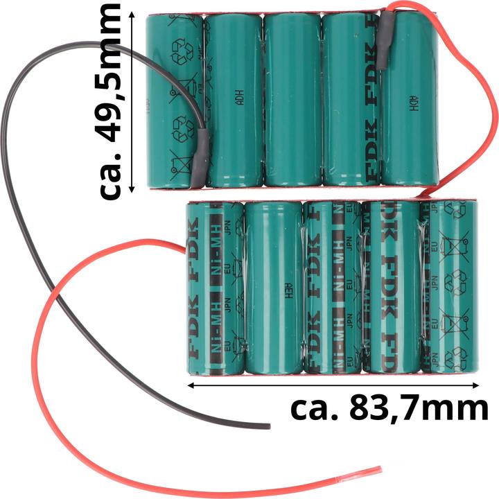 Image du produit XCell Kranakku NiCd 2x 6V 1400mAh ersetzt Teledirigent Loksteuerung 2464MX (6 V, 1400 mAh)