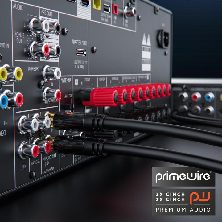 Actual product image Primewire Stereo Cinch Audio Cable, RCA, HiFi Audio Cable multiple shielded, 2x Cinch to 2x Cinch (0.50 m, Cinch)