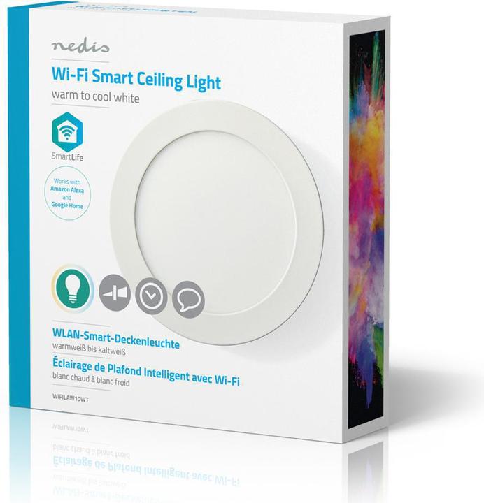 Immagine prodotto Nedis SmartLife - Plafoniera WLAN - Bianco freddo/Bianco caldo - Controllo vocale - Integrato nel Ned (800 lm)