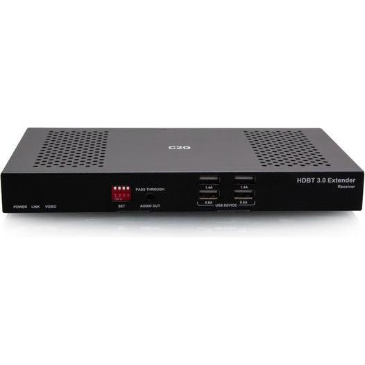 Thumbnail - C2G HDMI HDBaseT + USB-B auf A + RS232 Over Cat Extender Box Sender zu Box Empfänger (18 Gbps) 4K 60 Hz, TV Receiver, Sc...