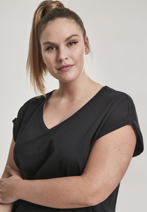 Produktbild Urban Classics Ladies Round V-Neck Extended Shoulder Tee (5XL)
