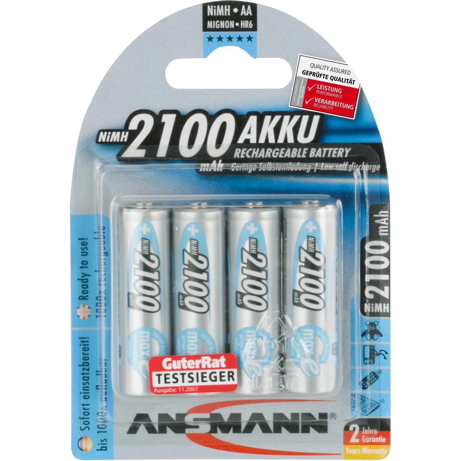 Ansmann AA (4 Stk., AA, 2100 mAh), Batterien + Akkus