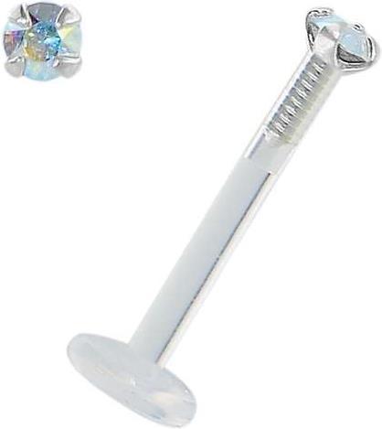 Produktbild Bijouteria Piercing für Lippe/Tragus (Bioplast, Silber 925, Swarovski Kristall)