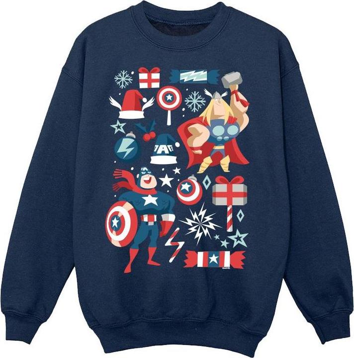 Produktbild Thor And Captain America Christmas Day Sweatshirt Jungen (128)